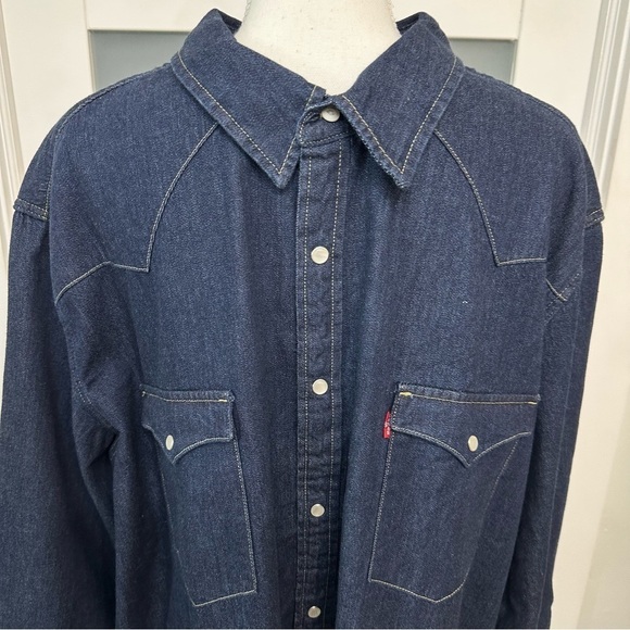 Levi’s The Western Standard Fit Denim Shirt Dark Wash Size 2XL NEW WITH TAGS - Picture 3 of 7